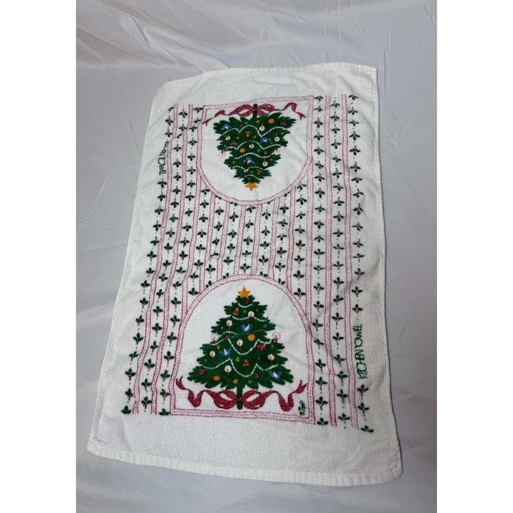 Vintage Kitchen Hand Towel Christmas Tree Decorative 22x14 Holiday Country 90s